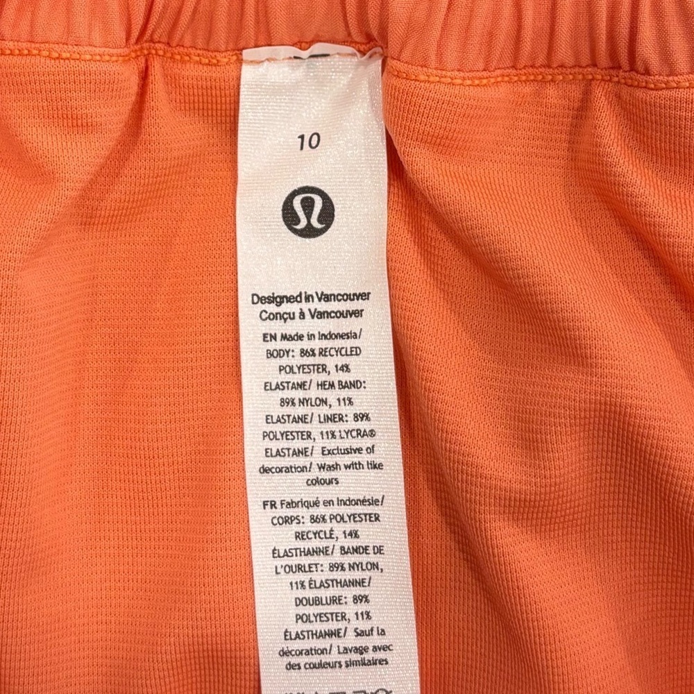 NWT Lululemon Hotty Hot Shorts 2.5" Size 10 In Coral Kiss Orange - Picture 6 of 7